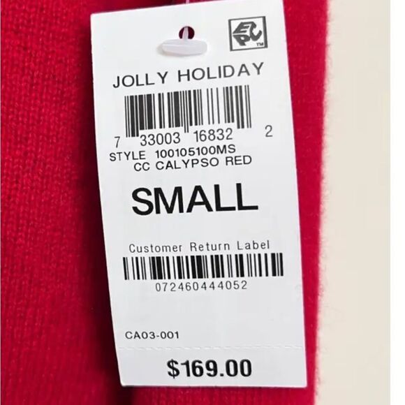 Charter Club 100% Cashmere bow tie sweater sz M Blight Red Preppy Feminine Chic - Picture 7 of 8